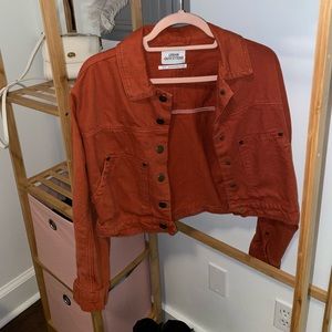 Urban Outfitters orange denim jacket